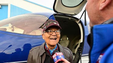 Retired US Air Force Col. Charles McGee, a Tuskegee Airman and World War II veteran, is interviewed before flying a Cirrus SF50 Vision Jet to celebrate his 100th birthday, Friday, Dec. 6, 2019. (AP)
