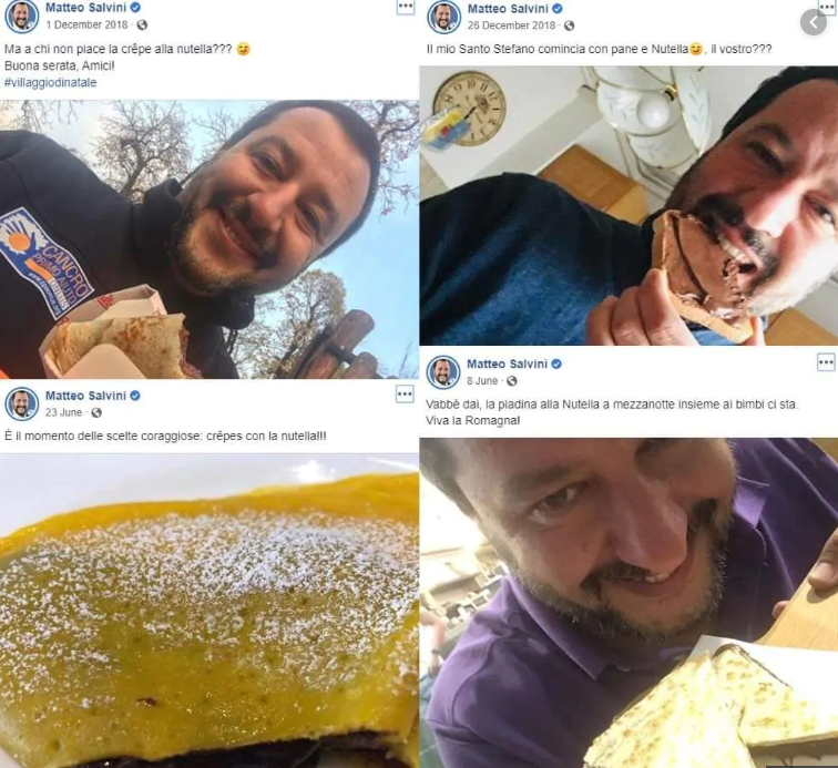 صور قديمة لسالفيني يحمل شطيرة خبز عليها معجون "نوتيلا" (أرشيفية)