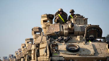 Bradley Infantry Fighting Vehicles from the US Army pictured arriving at the Pabrade railway station some 50 km north of the capital Vilnius, Lithuania. (File photo: AP)