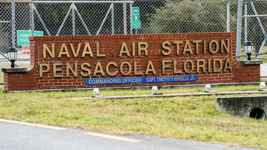 A general view of the atmosphere at the Pensacola Naval Air Station following a shooting on December 06, 2019 in Pensacola, Florida. (AFP)
