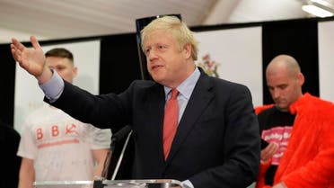 Britain's Prime Minister and Conservative Party leader Boris Johnson gestures as he speaks after the constituency count declaration. (Photo: AP)
