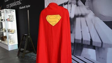 An original Superman cape worn by actor Christopher Reeve in the 1978 "Superman" film is displayed at Julien's Auctions house. (Photo: AFP)