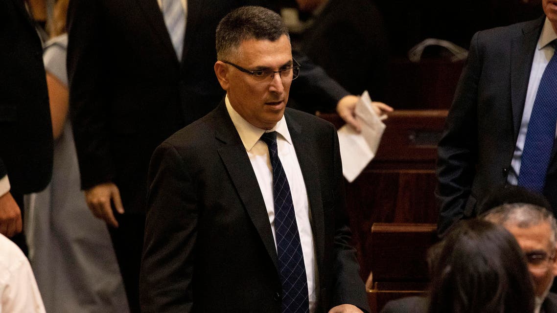 October 3, 2019 file photo, Gideon Saar attends the swearing-in of the new Israeli parliament in Jerusalem. (The Associated Press)