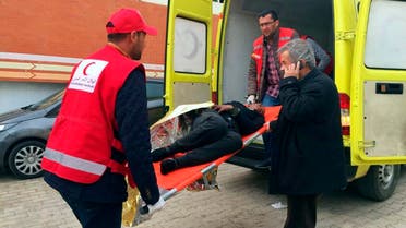  medics transport survivors of a migrant shipwreck to a hospital in Nador, northern Morocco, on December 16, 2019. (AP)