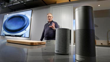 Amazon displays a new Echo and an Echo Plus during an event in Seattle on Sept. 27, 2017. (File photo: AP)