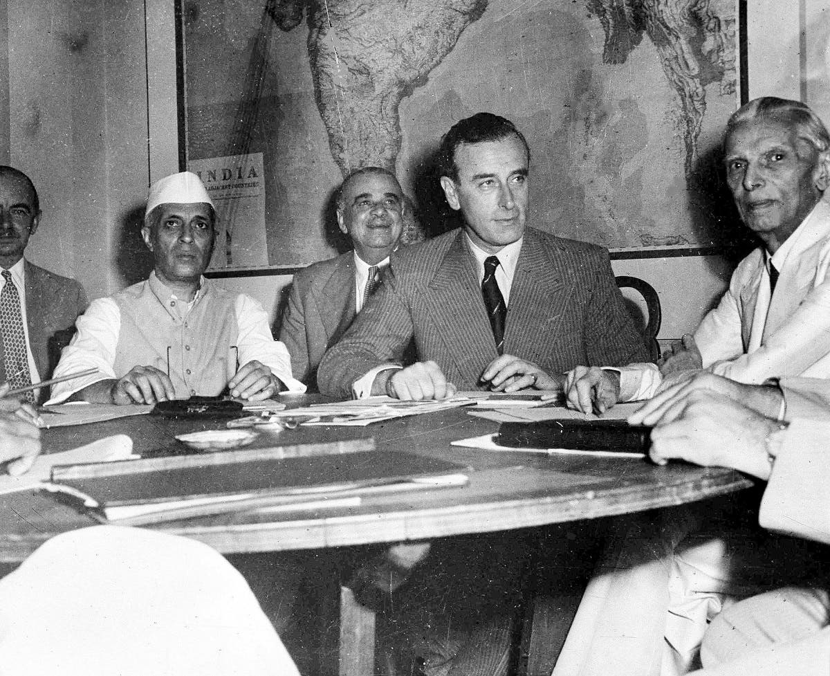 Lord Louis Mountbatten, Viceroy of India, met with seven Indian leaders in New Delhi, India, on June 2, 1947, to discuss the British Government’s plan for the Seperation of India. Muhammad Ali Jinnah is on the right. (AP)
