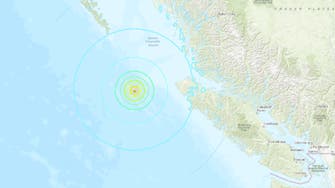 Large earthquake strikes spot off coast of British Columbia