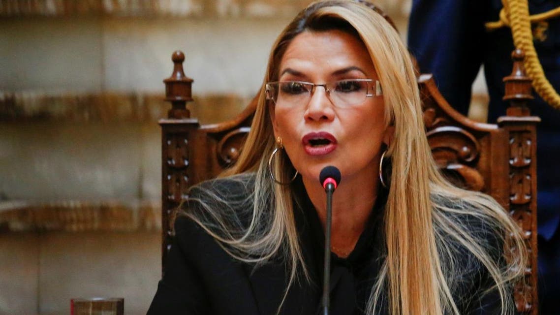 Bolivia's interim President Jeanine Anez speaks during a news conference at the presidential palace in La Paz, Bolivia, on December 30, 2019. (Reuters)