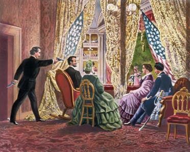 رسم تخيلي لحادثة اغتيال أبراهام لينكولن