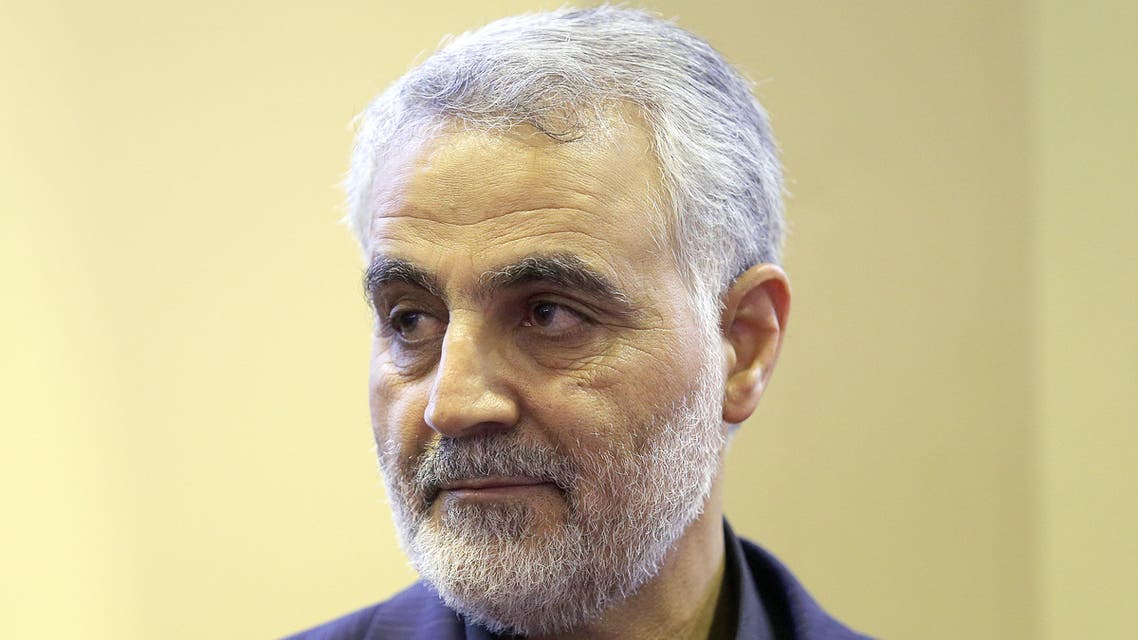 In this picture taken on September 14, 2013, the commander of the Iranian Revolutionary Guard's Quds Force, Gen. Qassem Soleimani, is seen as people pay their condolences following the death of his mother in Tehran. (File photo: AFP)