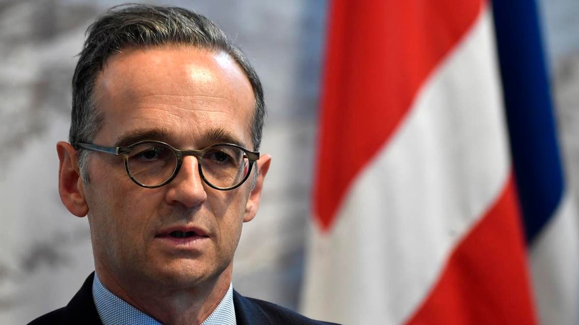 German Foreign Minister Heiko Maas adresses a press conference with Nordic Foreign Ministers during a meeting to celebrate 20 years of the Nordic Embassies in Berlin, on October 17, 2019. (AFP)