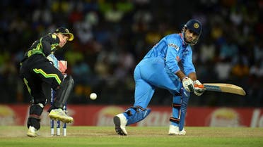 India's Pathan gets the ball past Australia's Wade during the ICC World Twenty20 Super 8 cricket match at the R Premadasa Stadium in Colombo. (File photo: Reuters)