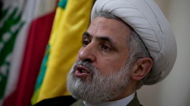 Hezbollah's deputy chief Sheik Naim Kassem, speaks during an interview with The Associated Press in Beirut's southern suburbs, Lebanon, Monday, June 28, 2010. (AP)