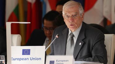 High Representative of the European Union for Foreign Affairs and Security Policy Josep Borrell attends the 14th ASEM Foreign Ministers’ Meeting at the Royal Palace of El Pardo near Madrid on December 16, 2019. (AFP)