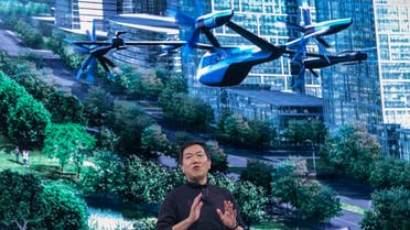 SangYup Lee, Head of Hyundai Design Center, talks about the S-A1 electric vertical takeoff and landing (eVTOL) aircraft at the Hundai news event where Hyundai announced it's partnership with Uber to create an air taxi network. (AFP)