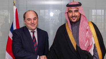 Saudi's Prince Khalid bin Salman met with UK's Defense Minister Ben Wallace on Tuesday. (Photo: Twitter)