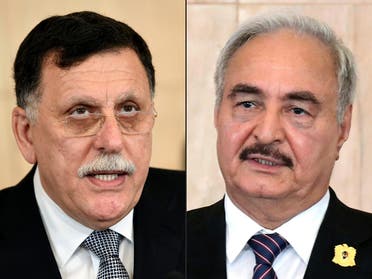 Fayez al-Sarraj, left, and General Khalifa Haftar. (File photo: AFP)