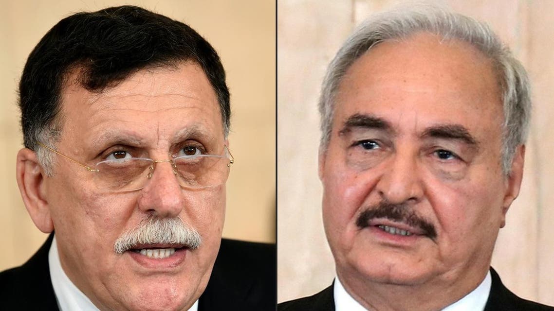 A combo photo of al-Sarraj and Haftar. (File photo: AFP)