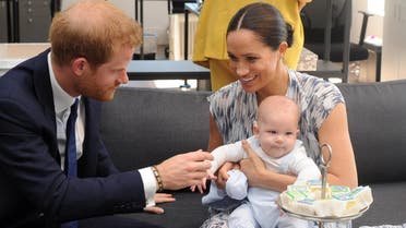Britain’s Duke and Duchess of Sussex, Prince Harry and his wife Meghan with their baby son Archie. (File photo: AFP)