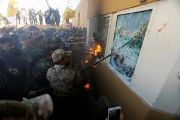 Militia fighters attack the US Embassy in Baghdad on December 31, 2019. (File photo: Reuters)