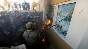 Militia fighters attack the US Embassy in Baghdad on December 31, 2019. (Photo: Reuters)