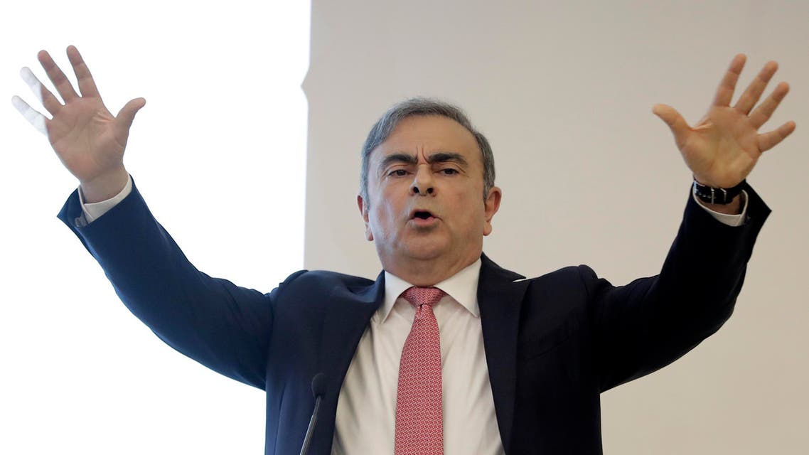 Carlos Ghosn gestures as he addresses a large crowd of journalists on his reasons for dodging trial in Japan, January 8, 2020. (File photo: AFP)