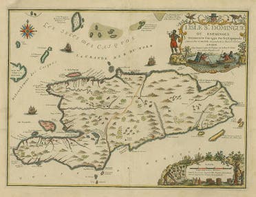 خريطة تعود للقرن 18 لجزيرة سان دومينغ