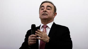 Nissan's former chairman Carlos Ghosn speaks at a press conference in Beirut, Lebanon, Wednesday, Jan. 8, 2020. (AP)