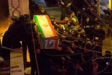 Mourners carry the coffin of Qassem Soleimani, who was killed in an air strike at Baghdad airport, during the funeral at his hometown in Kerman, Iran. (File Photo: Reuters)