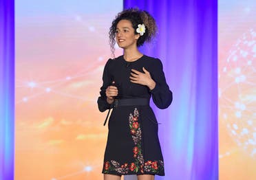  Journalist and Author Masih Alinejad speaks onstage during the WICT Leadership Conference at New York Marriott Marquis Hotel on October 16, 2018 in New York City. (File photo: AFP)