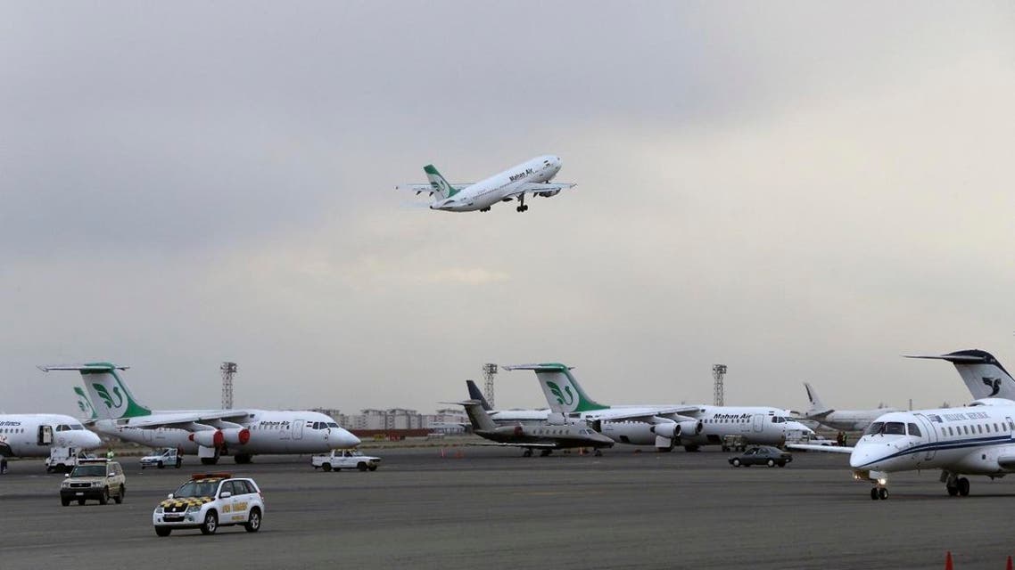 In this photo file photo a Mahan Air passenger plane takes off from Mehrabad Airport in Tehran, Iran. (File photo: AP)