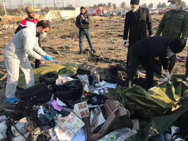 من موقع تحطم الطائرة الأوكرانية في طهران
