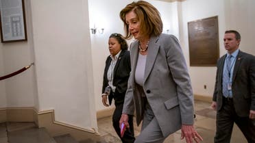 Speaker of the House Nancy Pelosi, Democrat-California, arrives at the Capitol in Washington, on January 10, 2020. (AP)
