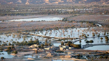 A picture taken on January 13, 2020 shows flooding in Iran's Sistan-Baluchistan region with rain water covering the village Dashtiari, as severe downpour led to floods across region. (AFP)