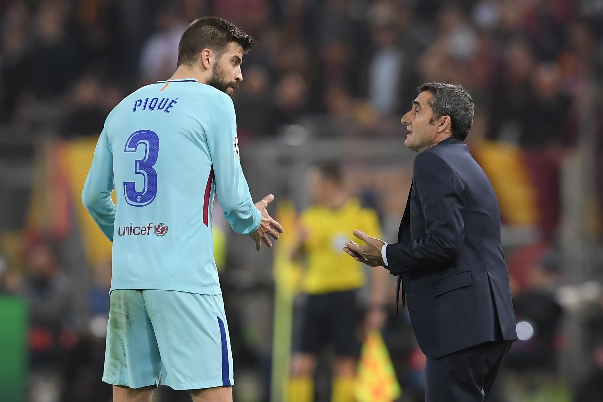 فالفيردي خلال لقاء روما وبرشلونة