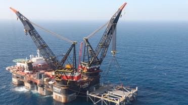 An oil platform off the Israeli coast, pictured January 31, 2019. (File photo: AP)