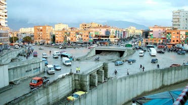 A general view of the half-built intersection road in downtown Tirana, Albania. (File photo: AP)