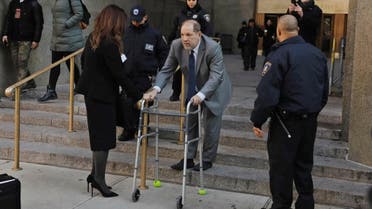Film producer Harvey Weinstein departs New York Criminal Court as jury selection continues in his sexual assault trial in the Manhattan borough of New York City. (Reuters)