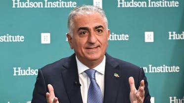 Reza Pahlavi, former Crown Prince of Iran, speaks about current events in Iran at the Hudson Institute in Washington, DC. (Reuters)