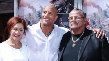 Dwayne Johnson with Parents Ata Johnson and Rocky Johnson. (AP)