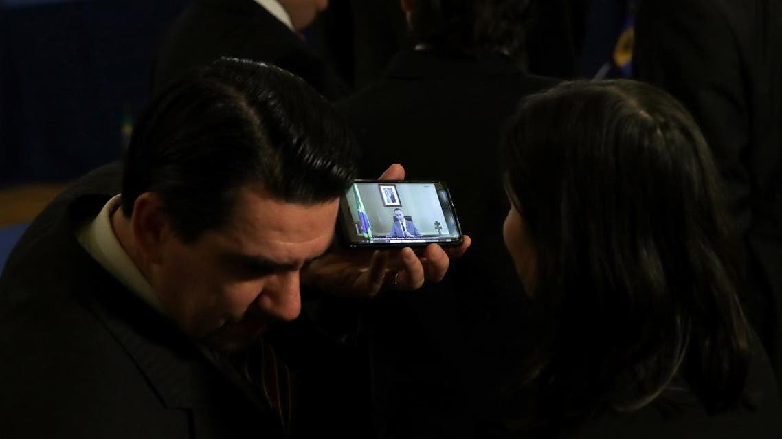 iplomats gathered at the Organization of American States watch a video of remarks by Brazil’s Culture Secretary Roberto Alvim, for which Alvim was fired for appearing to copy a speech by Nazi propaganda chief Joseph Goebbels. (Reuters)