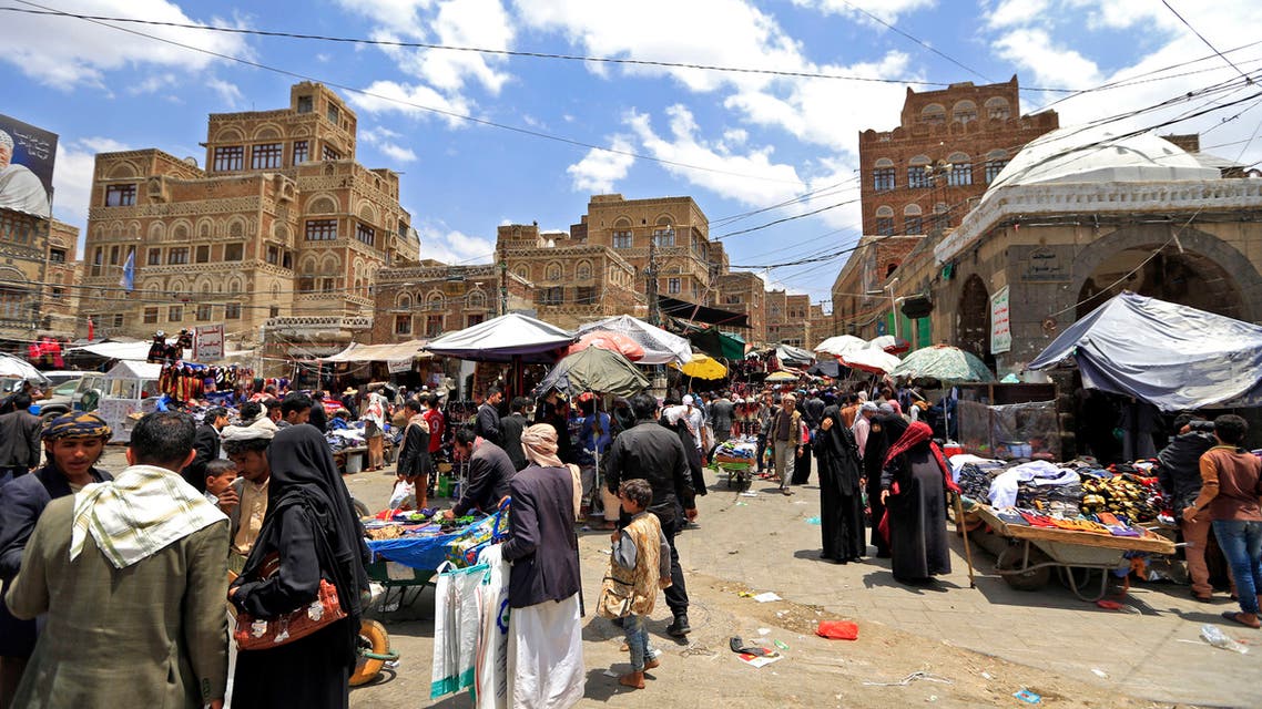 Yemenis shop at a market in the old city of the capital Sanaa, as the faithful prepare for the Muslim holy fasting month of Ramadan, on May 2, 2019. Yemen is mired in a grinding conflict between the Iran-aligned Huthi rebels and a government backed up by a Saudi-led coalition.