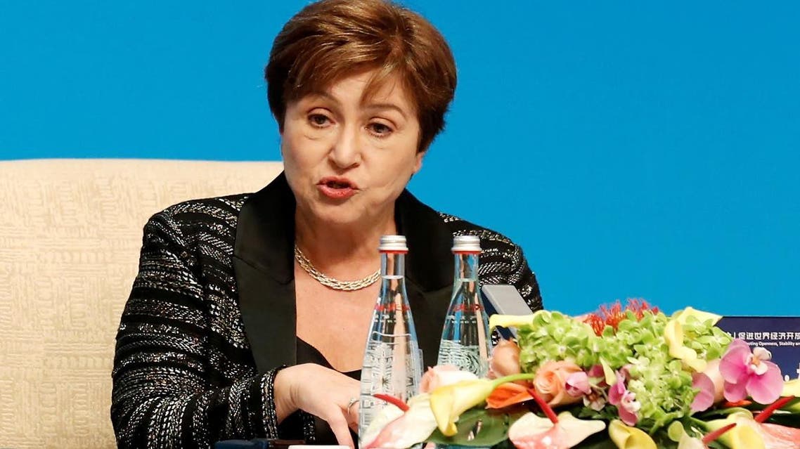 Kristalina Georgieva speaks at a news conference following the "1+6" Roundtable meeting at the Diaoyutai state guesthouse in Beijing, China. (Reuters)