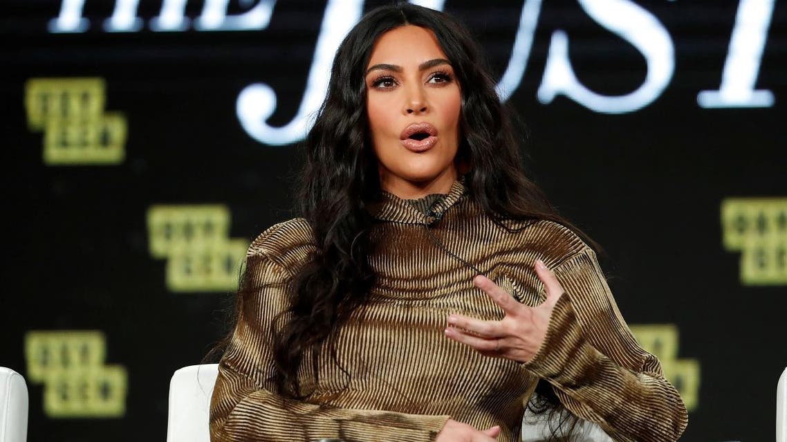 Kim Kardashian attends a panel for the documentary “Kim Kardashian West: The Justice Project” during the Winter TCA (Television Critics Association) Press Tour in Pasadena, California, on January 18, 2020. (Reuters)