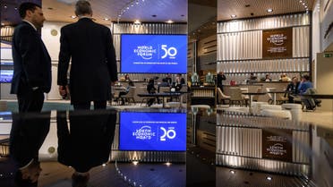 A view of the lobby inside the Congress center ahead of the annual meeting of the World Economic Forum (WEF) on January 20, 2020 in Davos. (AFP)