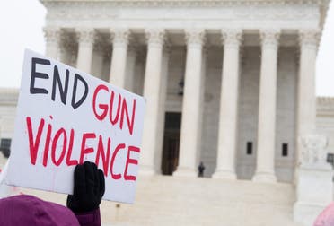 Supporters of gun control and firearm safety measures hold a protest rally outside the US Supreme Court in Washington, DC. (File photo: AFP)