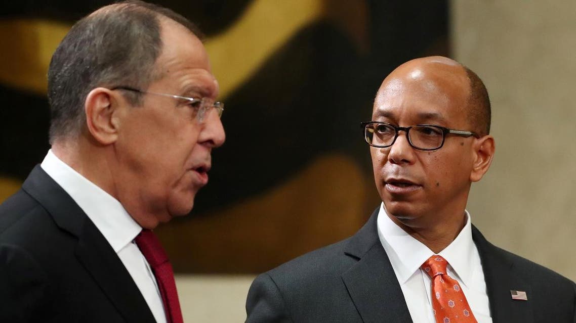 Russian Foreign Minister Sergei Lavrov (L) arrives with Ambassador Robert Wood, US Permanent Representative to the Conference on Disarmament, for a session in Geneva. (File photo: Reuters)