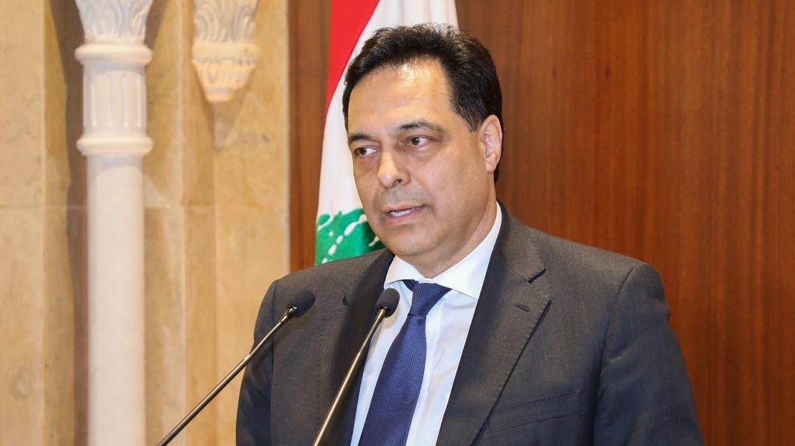 Prime Minister-designate Hassan Diab gives a statement following his meeting with outgoing prime Minister Saad Hariri in Beirut on December 20, 2019. (File photo: AFP)