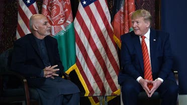 US President Donald Trump holds a bilateral meeting with Afghan's President Ashraf Ghani at Bagram Air Field during a surprise Thanksgiving day visit, on November 28, 2019 in Afghanistan. (AFP)