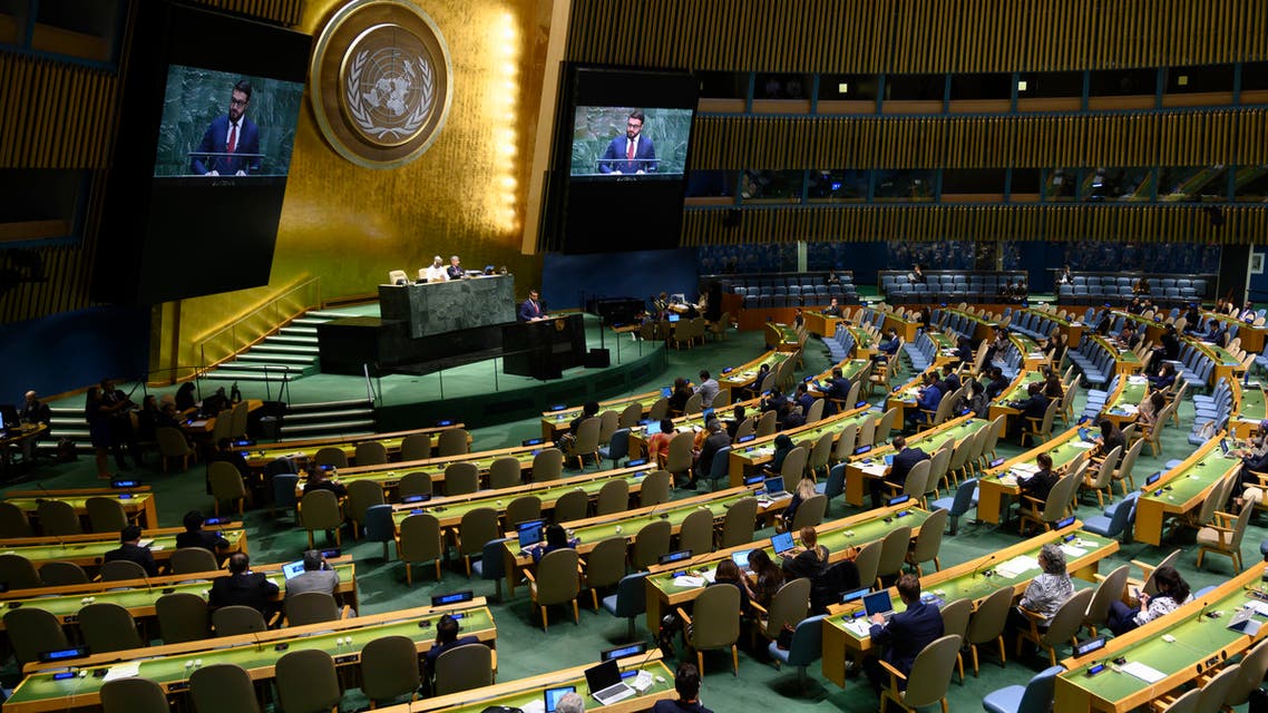 Hamdullah Mohib, Afghanistan's National Security Adviser speaks during the General debate of the 74th session of the UN General Assembly on September 30, 2019 at the United Nations Headquarters in New York City.